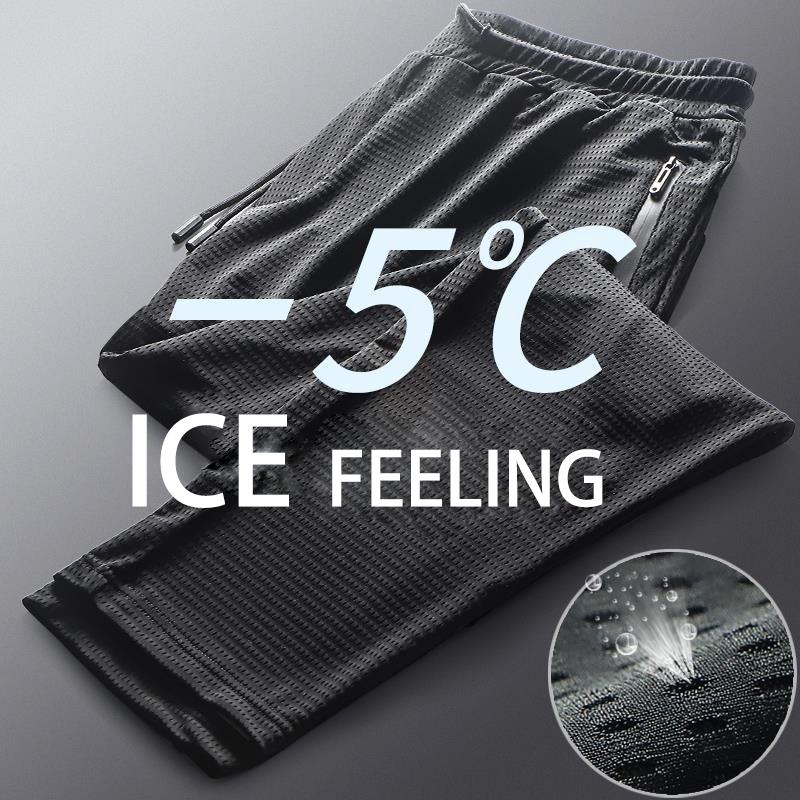 

Men's Pants Summer Ice Silk Casual Men's Thin High Elastic Straight Tube Spring Autumn Men ClothingMen's