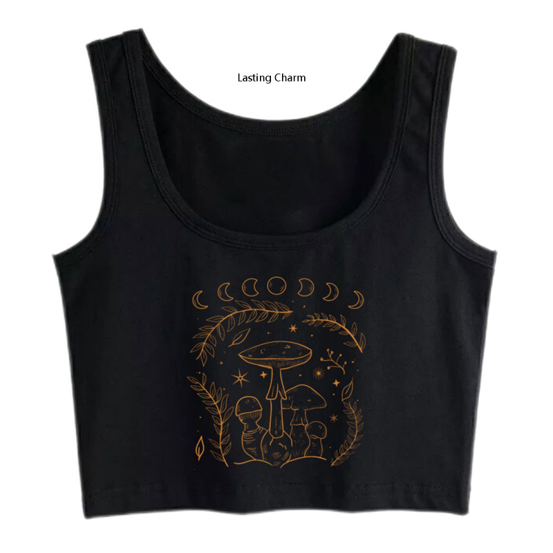 

Pesona Abadi Anime Goblincore Estetika Gelap Akademisi Cottagecore Harajuku Crop Top 220613, White