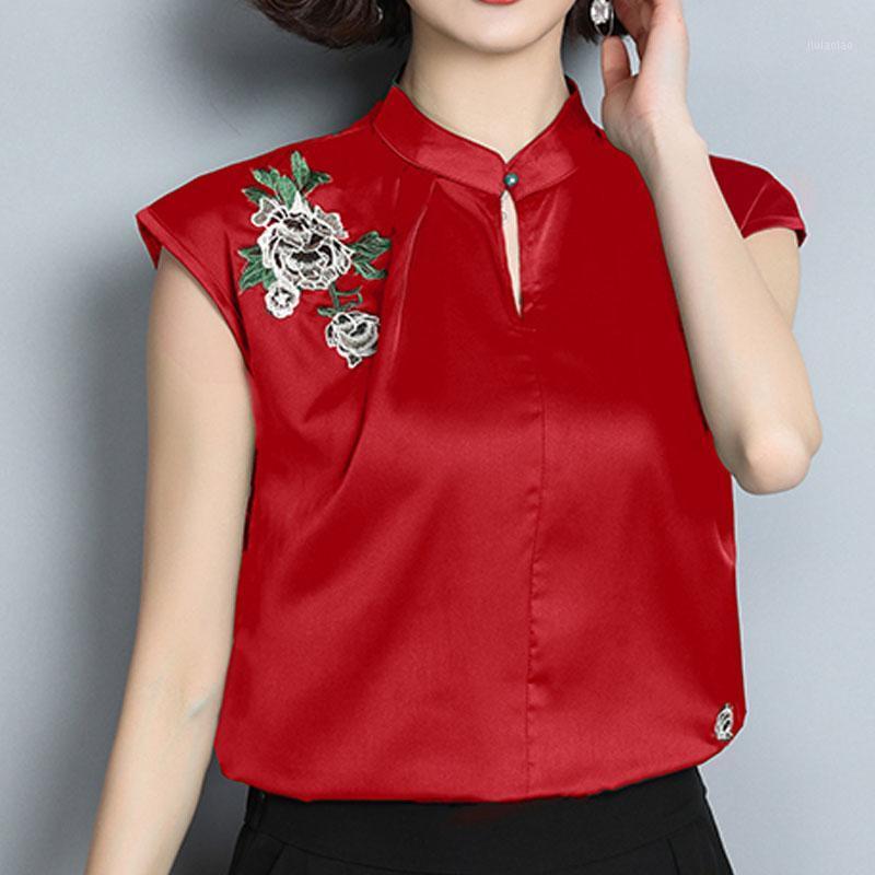 

Women's Blouses & Shirts Fashion Women Tops And Blusas Mujer De Moda 2022 Ladies Green Blouse Shirt Embroidery Stand Plus Size 4230 50