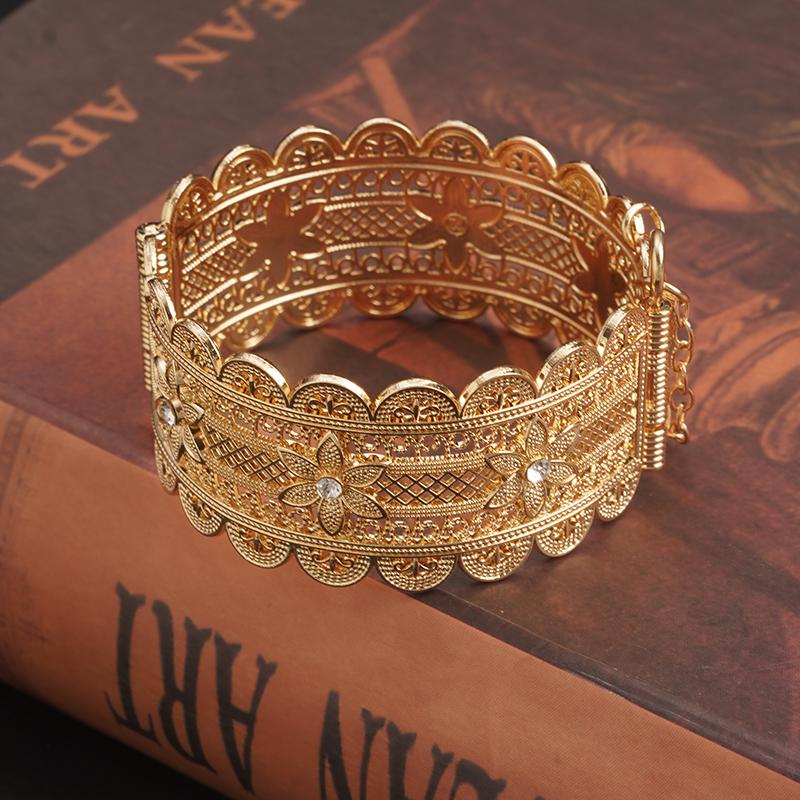 

Bangle Moroccan Algerian Girls Hand Gold Plating Hollow Out Flower Shape Baby Jewelry Caftan Marocain De Mariage Women BraceletBangleBangle