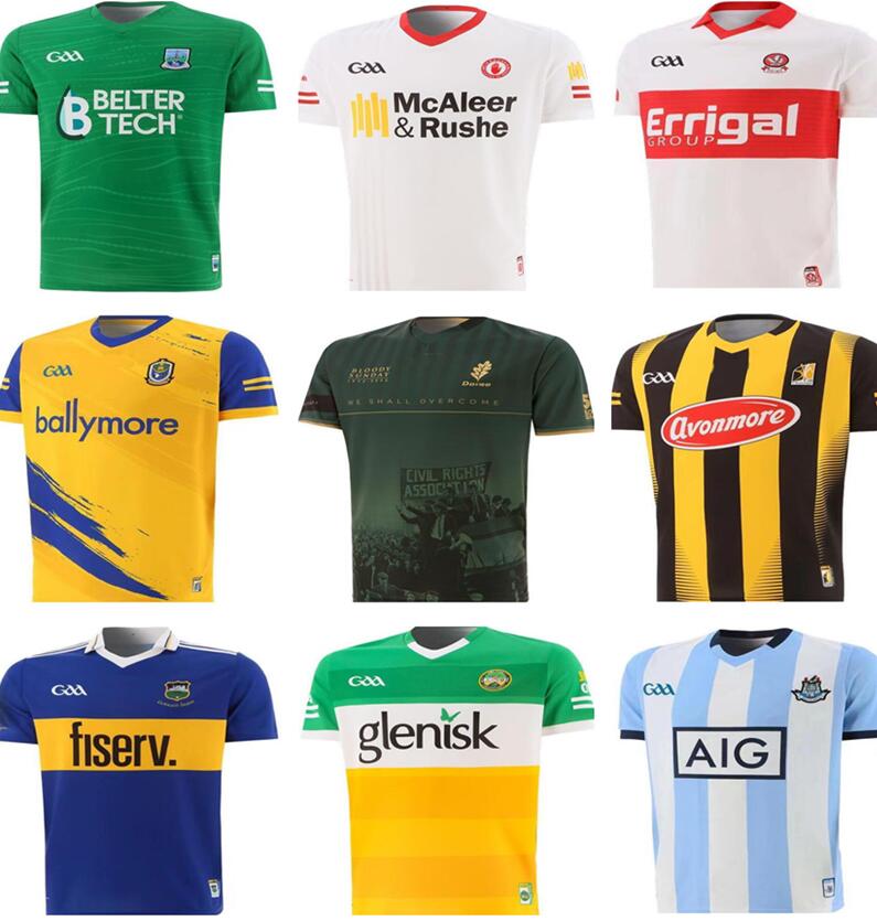 

22 23 GAA Rugby Jerseys DUBLIN Kilkenny WEXFORD KERRY TYRONE MEATH FERMANAGH DERRY ROSCOMMON DONEGAL MAYO CORK GALWAY GAILLIMH TIPPERARY CIOBRAIO ARANN SHIRTS, Ivory