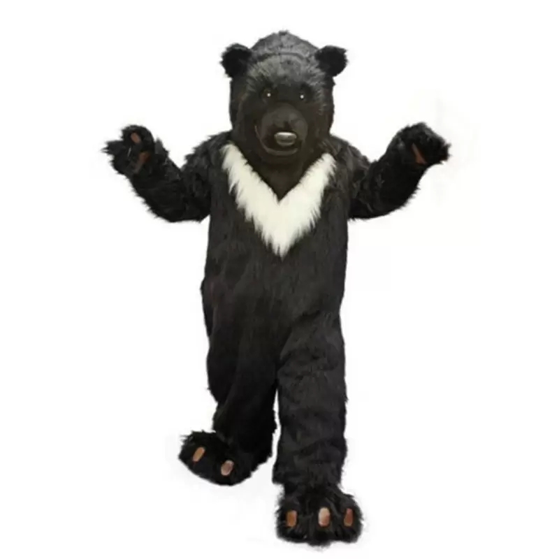 

High quality Black Plush Bear Mascot Costumes Halloween Fancy Party Dress Cartoon Character Carnival Xmas Easter Advertising Birthday Party Costume Outfit, As cpic