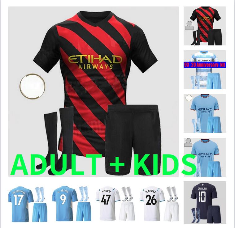 

adult kits 21 22 23 GREALISH FODEN DE BRUYNE soccer jerseys 2021 2022 2023 G.JESUS STERLING football shirt MANS cities RÚBEN MENDY BERNARDO MAHREZ FERRAN men kids kit