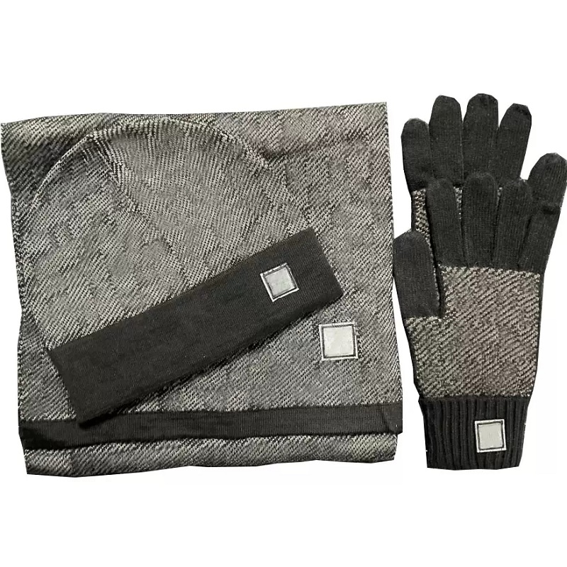 

Women Winter Hats Scarves Gloves Kit Fashion Knitted Plus Velvet Hat For Male Female 3 Pieces Set Beanies Scarf Glove ro