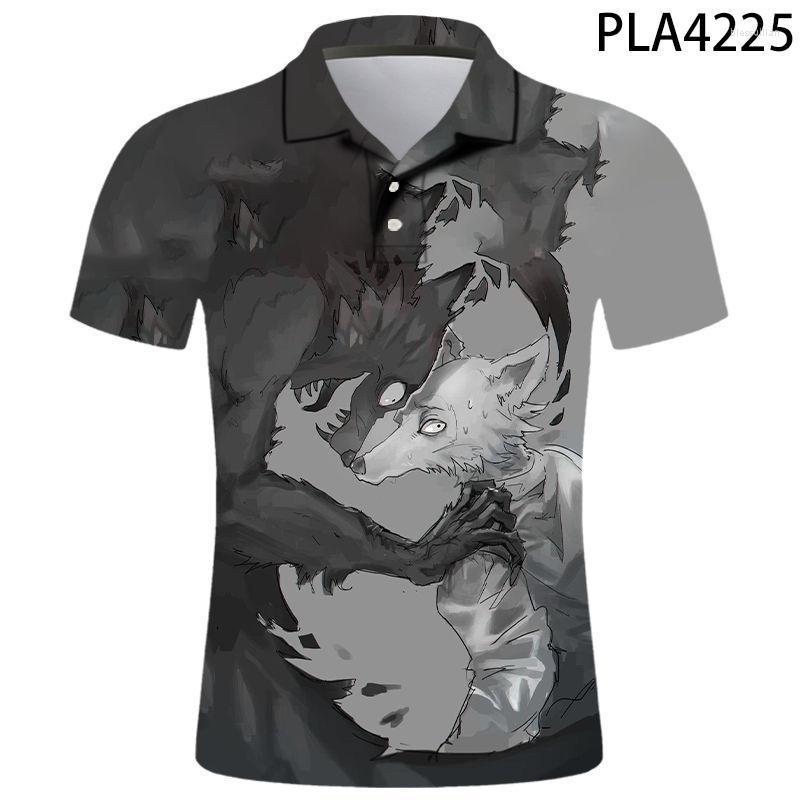 

Men's Polos Summer Short Sleeve Homme Anime Beastars Streetwear Men Camisas Ropa 3D Printed Shirt Fashion Harajuku CoolMen's Men'sMen's Bles, Pla4217