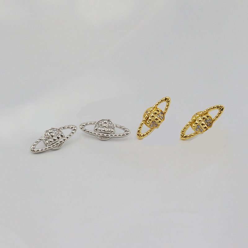 Stud Charm west Queen Saturn earrings wood star vivi high quality designer niche Zircon earrings pin is full of diamonds 1 :1 earring women original