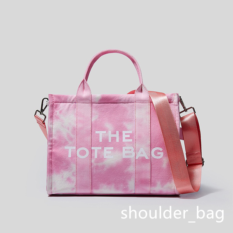 Les sacs fourre-tout Tie Dye Rose Sac en toile Lettres Sac à provisions Totes d'été All-Match Voyage Bandoulière Mode Luxurys Designers Femmes Sa