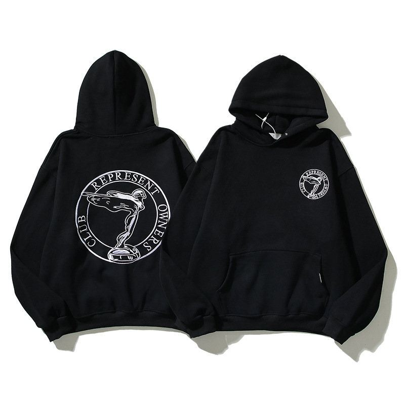 Sweatshirts noirs Sweat à capuche vintage Men Femmes Priving Pullover Hoode Hip Hop Pullovers 22FW