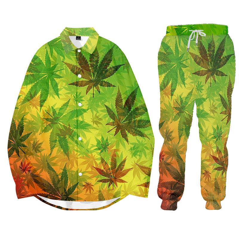 

Men's Tracksuits Leaf Autumn Winter 3D Printed Men's Hooded Sweater Set Sportswear Tracksuit Long Sleeve Clothing Suit CustomMen's Men's, T-shirt pants