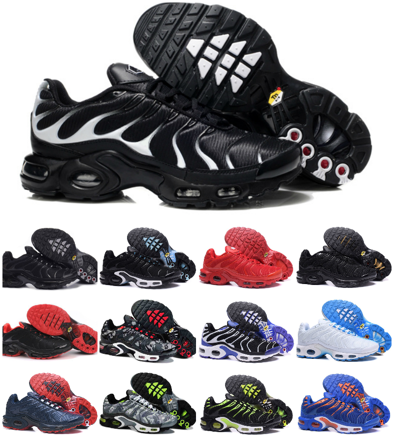 

Top Quality Classic tn plus Running Shoes Volt black Hyper Psychic blue Oreo Purple Airs Chaussures tns Requin Breathable fashion Outdoor sports sneakers trainers, Bubble package bag