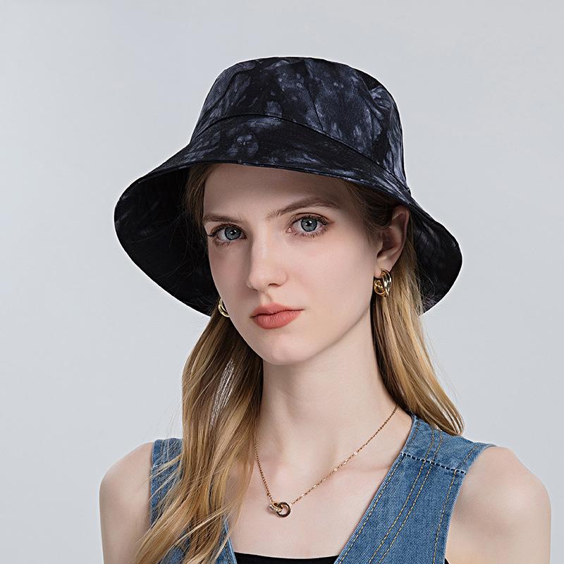 

Berets Tie Dye Sunhat Bucket Hats For Boys/girls Bob Femme Gorro Summer Fisherman Women Panama S53Berets, Black
