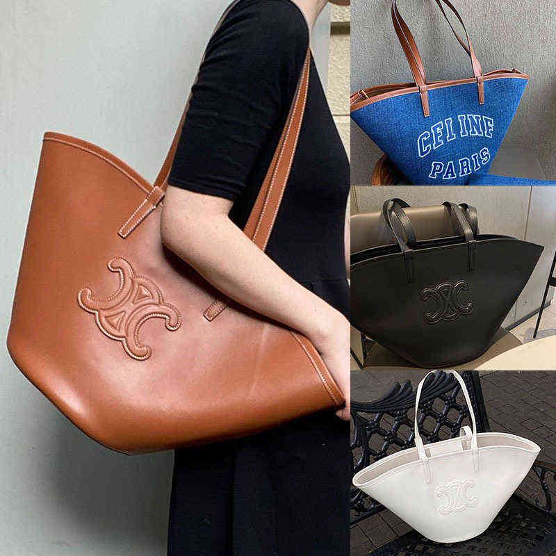 

Factory Direct Sale New Brand Ladies Bags Wholesale 2022 Women's Arc Classic Embossed Old Flower Fan-shaped Tote Lisa Same Leather Shopping, Black