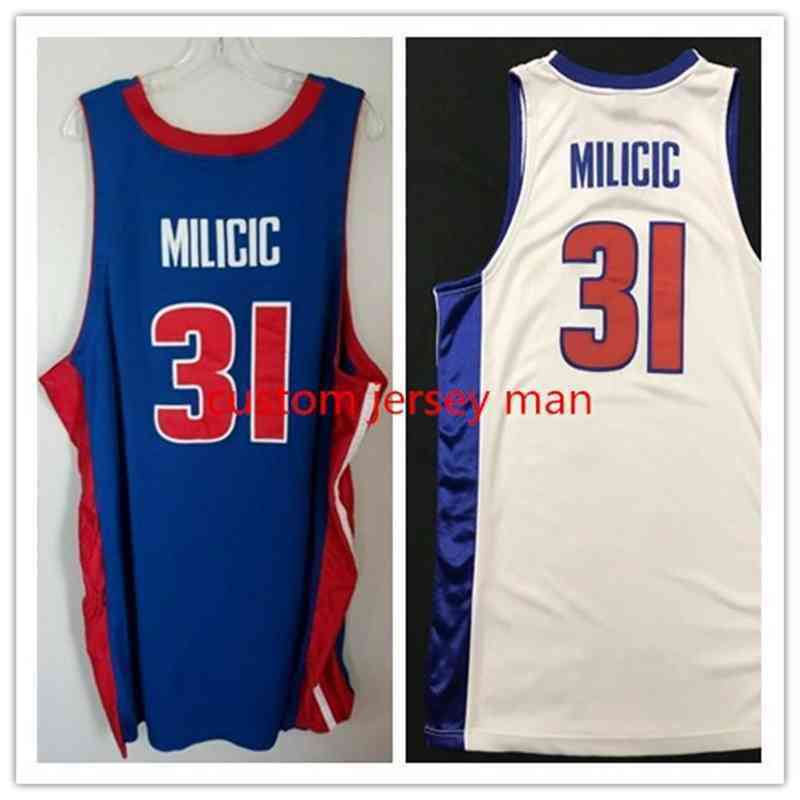 

Cheap College basketball jersey retro vintage #31 Darko Milicic jerseys Men' stitched mesh fabrics throwback custom made size -5XL Vest Shirt, White