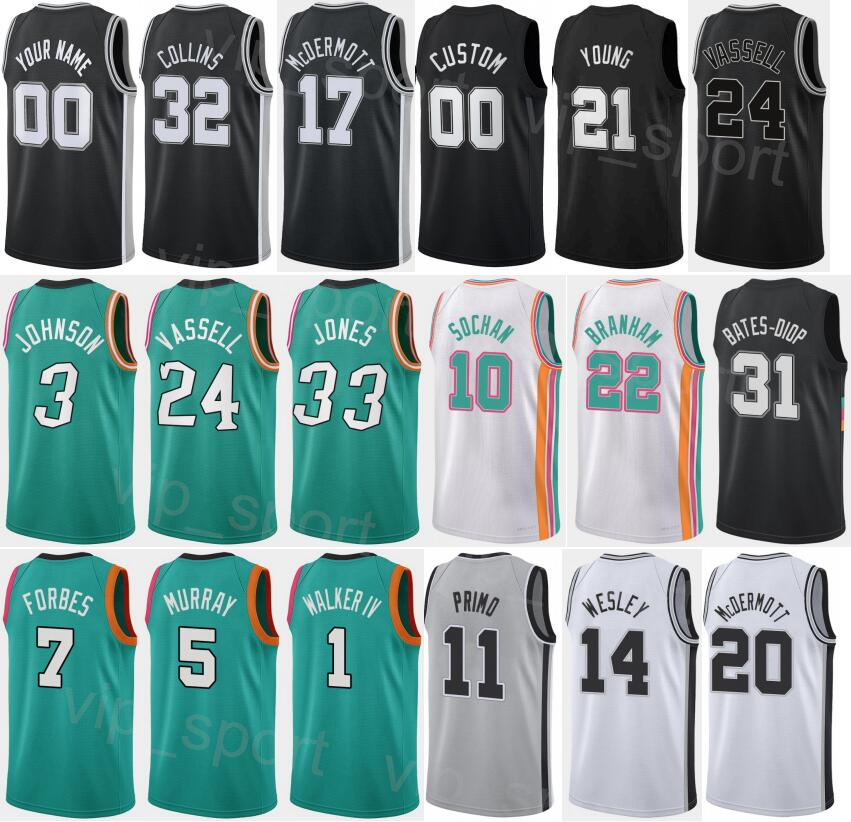 

Printed Man Youth Earned Basketball Jeremy Sochan Jersey 10 Blake Wesley 14 Malaki Branham 22 Keita Bates-Diop 31 Doug McDermott 17 Josh Richardson 7 Isaiah Roby Team, Green