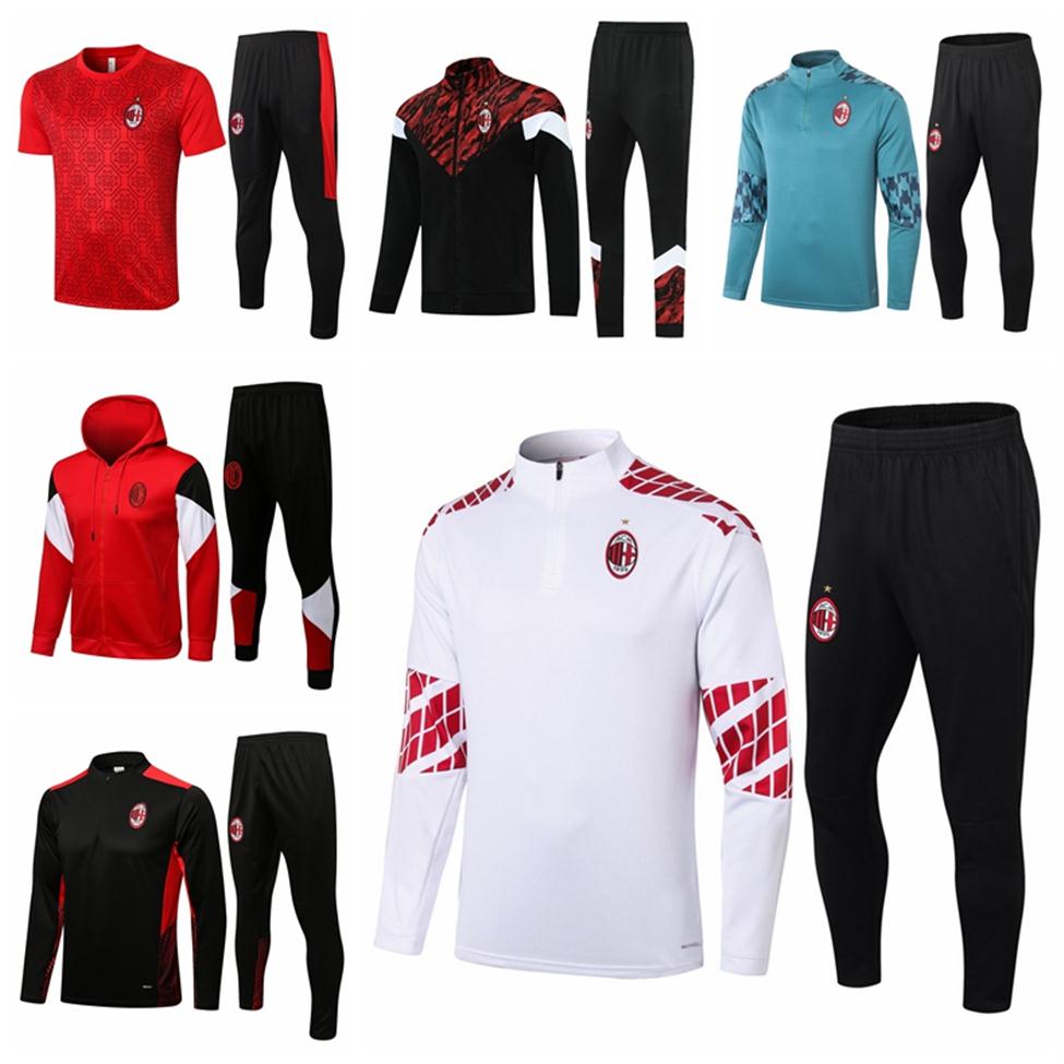 

2021 AC adult Polo Jacket Soccer training suit Tracksuits survetement 20 21 Milan HIGUAIN CALHANOGLU BONUCCI football Suits Chanda319S