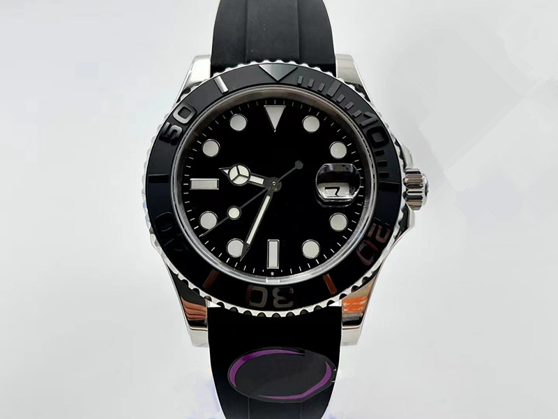 

Casual Men's Mechanical Watch 41mm Self-Winding Depth White Yacht Waterproof Watch, Silver
