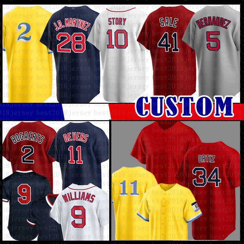 

34 David Ortiz Trevor Story Baseball Jersey J.D. Martinez Ted Williams Xander Bogaerts Enrique Hernandez Rafael Devers Chris Sale Alex Verdugo Plawecki, Mens(hongwa)-xin