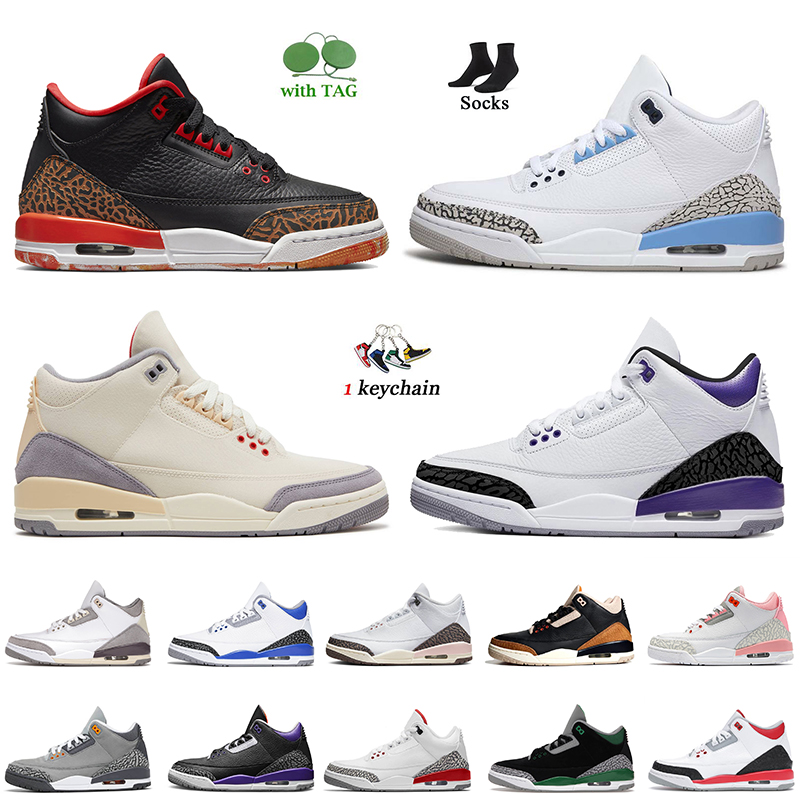 

Top Quality Women Men Jumpman 3s OG Basketball Shoes With Socks Jorda 3 Kumquat Muslin UNC Dark Iris Black Desert Cement Neapolitan Dark Mocha Mens Trainers Sneakers, B33 36-40