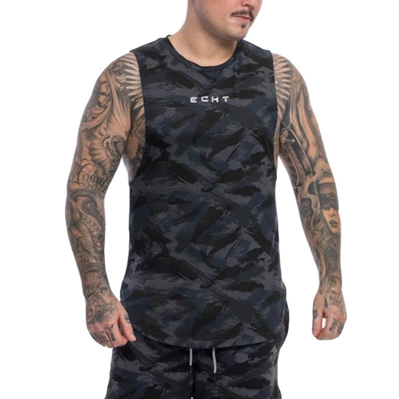 

Men's Tracksuits Summer The 2022 Vest Shorts Camouflage Two-Piece Suit Muscle Gym Men Outdoor Training Breathable Quick Dry Exercise Clothin, Green