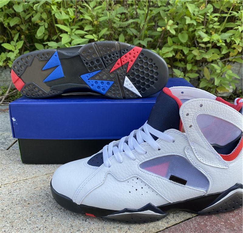 

Designer Shoes 7 Men outdoor Sneakers PANAME PARIS 7s White College Navy-Sport Royal-University Red mens Basketballshoes Original