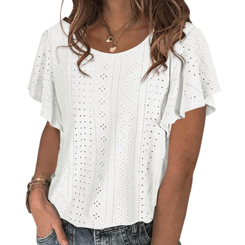 

Women's T-Shirt Womens Tunic Tops Short Sleeve Square Neck Polka Dot Blouses Shirts Tee Shirt Workout Women With LacesWomen's, Green