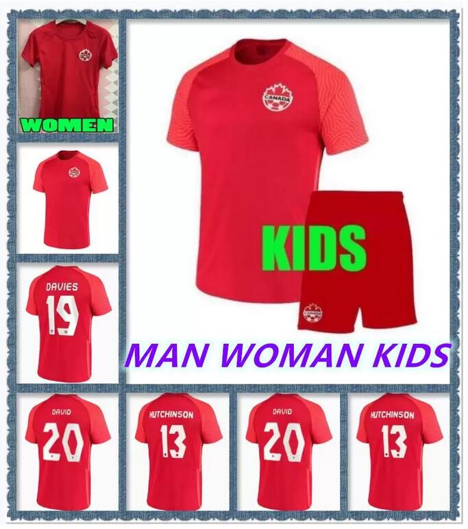 

Man kids kit Canada Soccer Jerseys national team Home 2021/22 woman world cup DAVIES J.DAVID LARIN OSORIO EUSTAQUIO MILLAR LARYEA jersey CONCACAF Gold football shirts, White