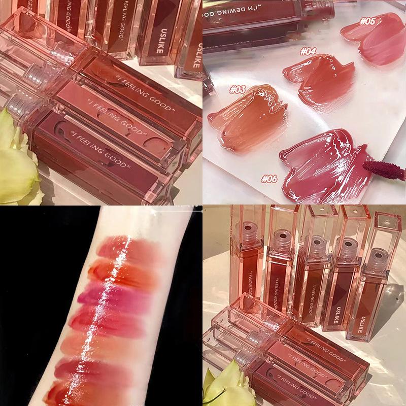 

Lip Gloss Cute Mirror Lipstick Makeup Moisturizing Texture Waterproof Long Lasting Sweat Resistant Rich Color Silky Glaze TintLip, 06