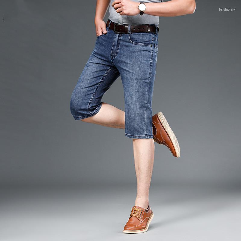 

Men's Jeans Fashion Denim Short Pants Summer Mens Thin Cropped Trousers Straight Mans Wear Plus Size 44 Bottoms Bert22, Black
