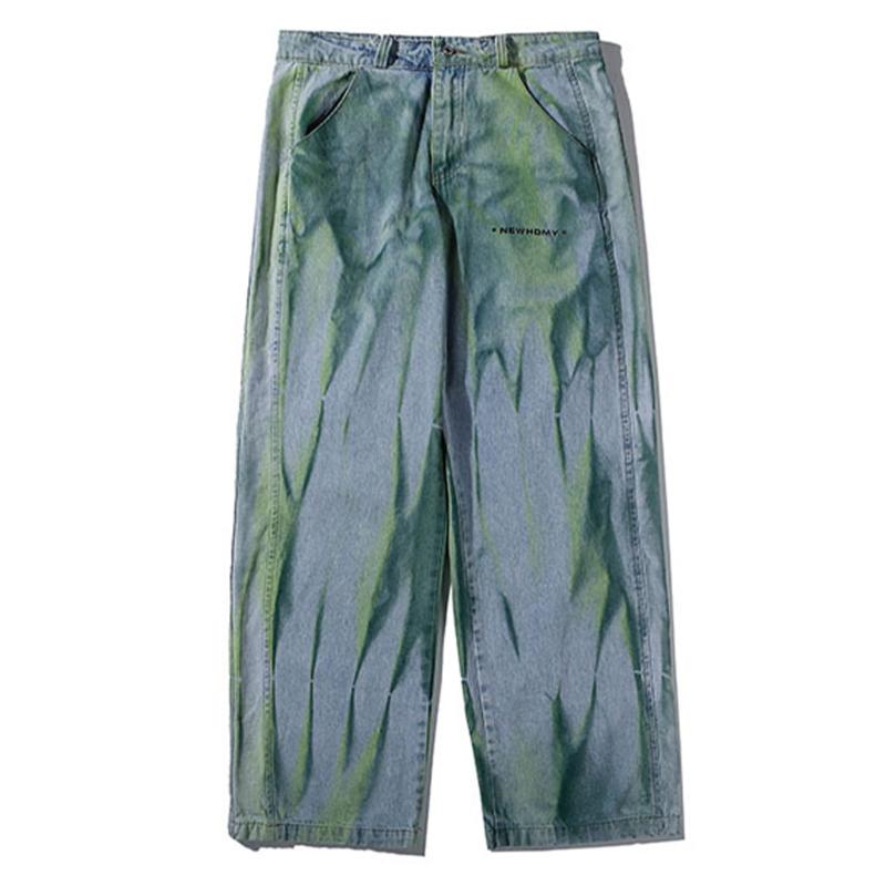 

Men' Jeans Mens Baggy Denim Hip Hop Loose Graffiti Tie Dye Pants Harajuku Streetwear Casual Vintage TrousersMen, Blue