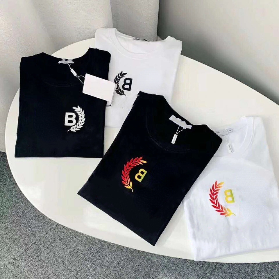T-shirt de mode Hot Round Wheat Oreau B LETTRE À MAISON COTTON Vêtements de coton T-shirt à manches courtes Couple de luxe Brand Designer Brand S
