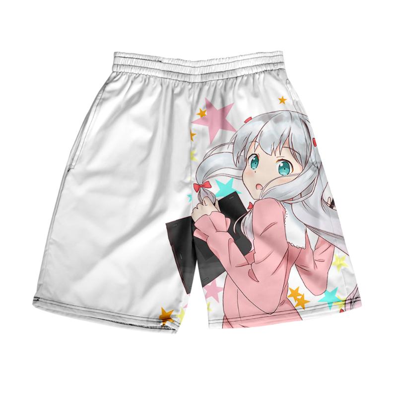 

Men's Shorts 3D Print Izumi Sagiri Eromanga Sensei Summer Holiday Women/Men Elastic Waist Streetwear Kawaii Beach Pants, White;black