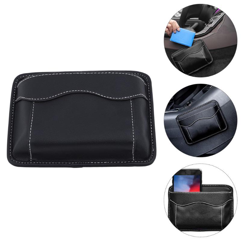 

Car Organizer 1pc Stitched Storage Bag Auto Phone In-car Supplies Sticky-type Pouch For Automobile