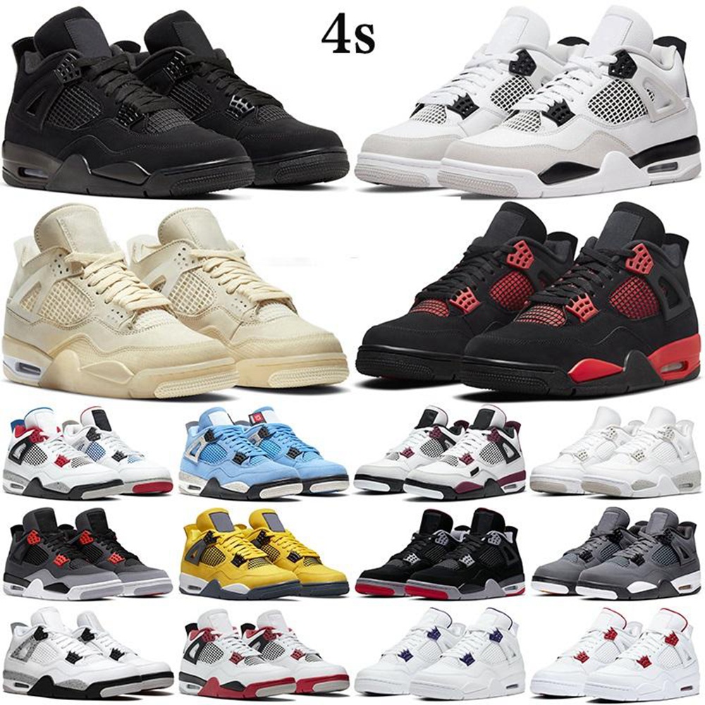 

New Basketball shoes men women 4 4s Red Thunder Sail Black Cat White Oreo Pure Money Infrared Zen Master Metallic Purple Cool Grey Cactus EUR40-46