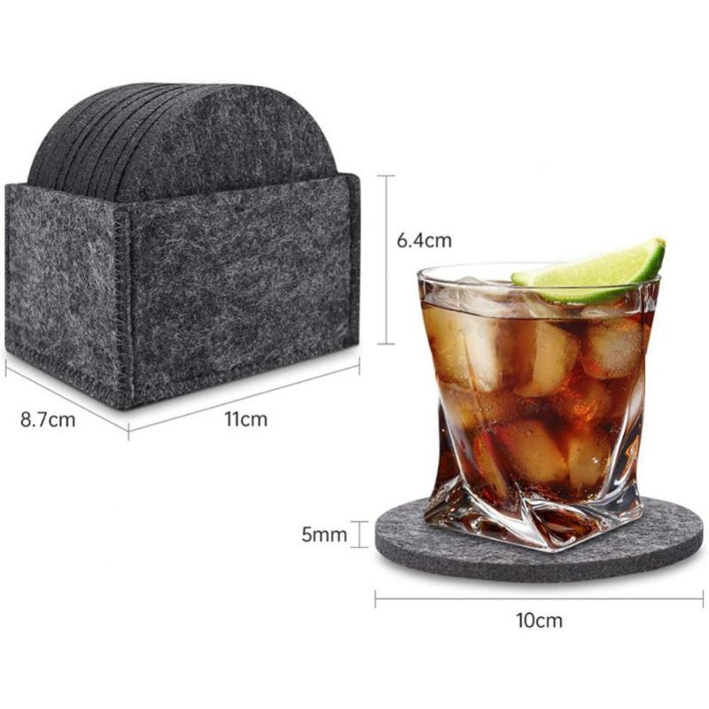 

Mats & Pads Mat Storage Cup Round Placemat Creative Pad 14pcs/set Absorbent Felt Box Bowl Mug Glass Plate Placemats Drink Accessorie
