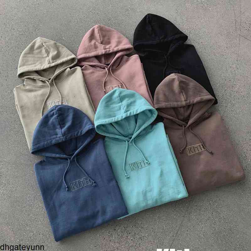 Vêtements Hoodies Kith Haute Qualité Surdimensionné Hommes Femmes Lettres Brodées Cordon Pull À Capuche Mode Casual Sweatso0u2