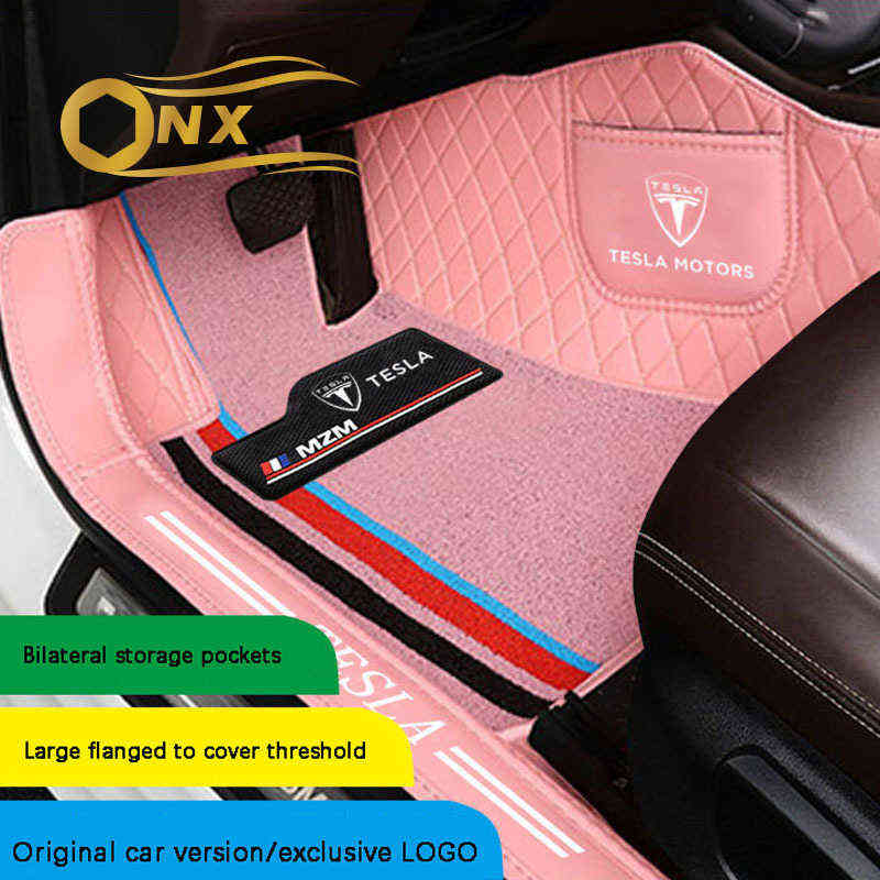 

Car bag threshold double-layer car mat For Tes MODEL3 Model3 MODELS MODELX Car decoration Accessories H220415