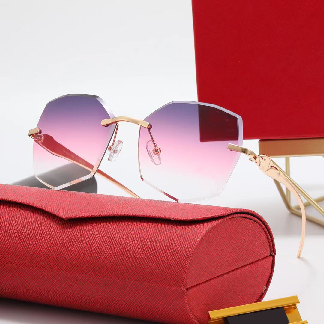 Lunettes de soleil de créateur de mode pour femmes polarisées sport hommes polygone métal lunettes de soleil fête voyage été plage carti panthère