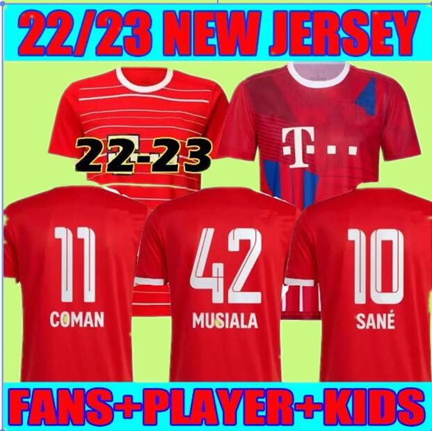 Soccer Jerseys 22 23 Lewandowski Bayern Munich Sane Kimmich Coman Muller Davies Football Shirts Men Player Version 2022 2023 TOP Thailand Quality