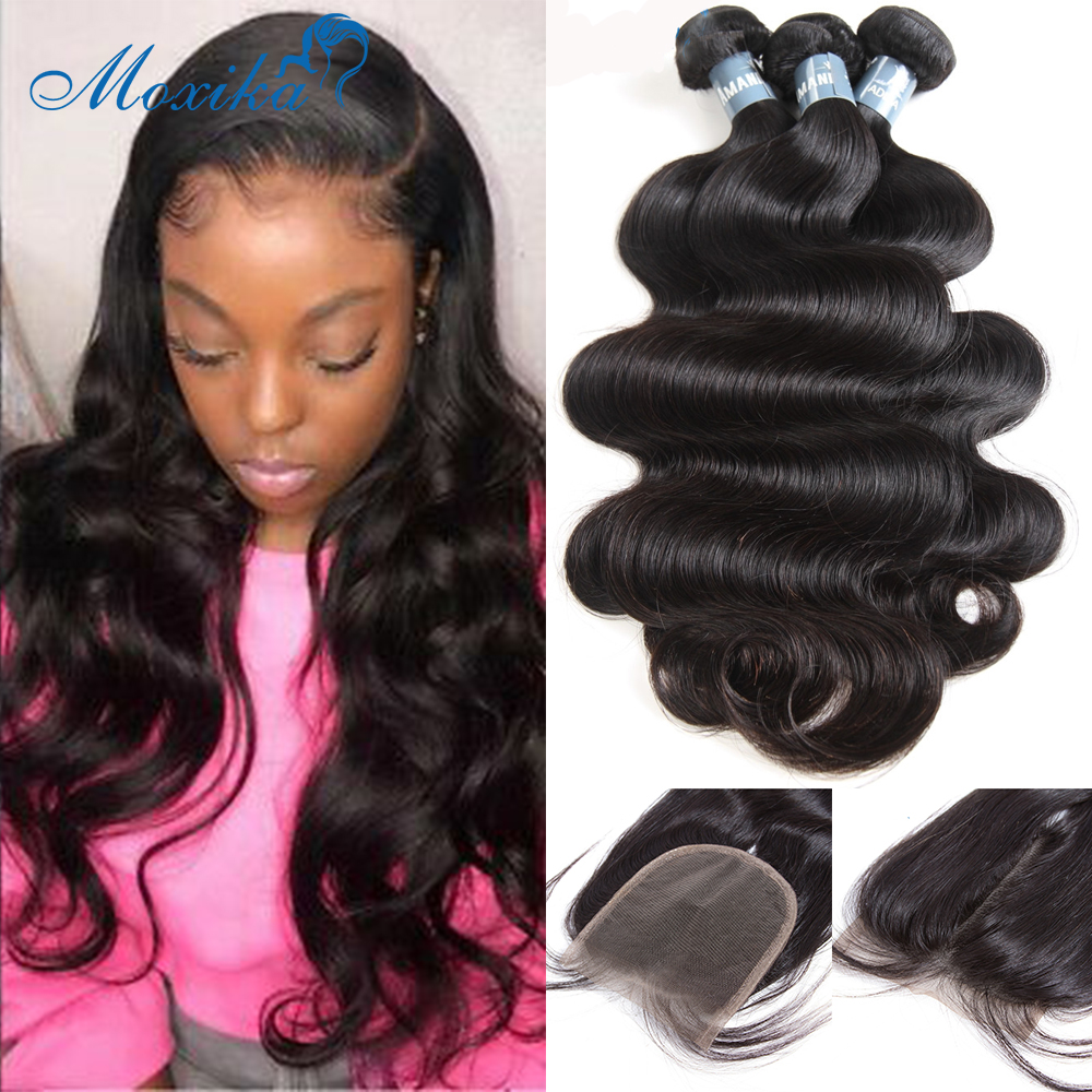 

LX Brand Body Wave Bundles With Closure Brazilian Hair Weave Bundles With Closure Remy 28 Inch 3 Bundles With Closure Body Wave Bundlesfact, Natural color