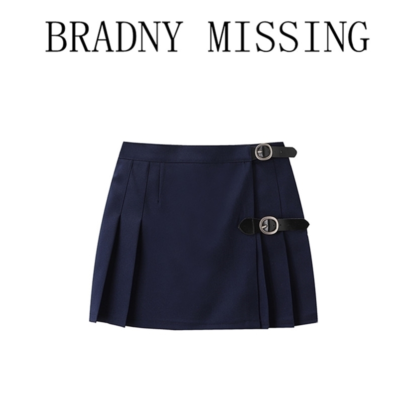 

Sweet Women Soft Cotton High Waist Skirt Summer Fashion Ladies England Style Female Solid Color Mini 220401, Dark blue