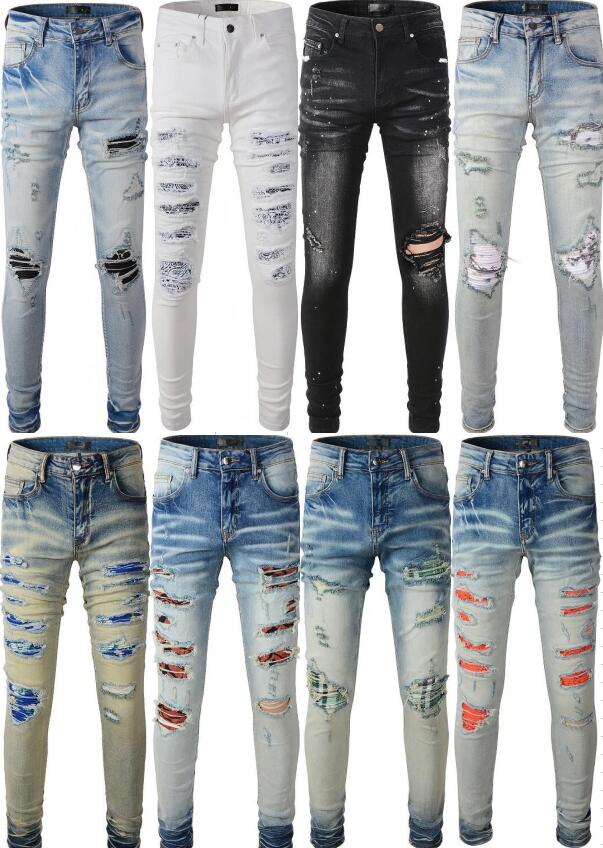 

Men High Quality Designer Jeans Ripped Jean Denim Pants Man Slim Jeans Casual Hip Hop Zipper Trousers For Male Stretch Trouser, Need other colors to contact the buyer