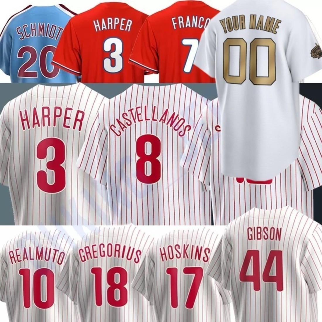 

Kyle Schwarber All Star Phillies Baseball Aaron Nola Nick Castellanos Harper J.T. Realmuto Matt Vierling Alec Bohm Moniak Zack Wheeler Rhys Hoskins Nick Nelson, Men