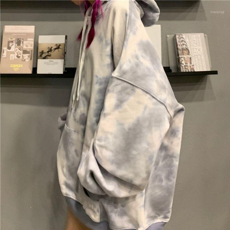

Hip Hop Hoodies Women Fashion Tie Dyed Casual Hooded Sweatshirt Men Streetwear Wild Loose Camo Hoodie High Street Hoody Women's &