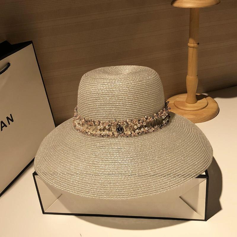 

Stingy Brim Hats Summer Lady Sun Hat Beach Straw Folding HatStingy, (silver)