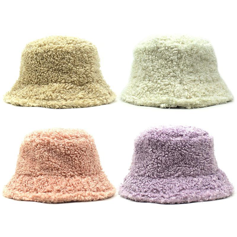 

Berets Plush Hats For Women Autumn Winter Bucket Casual Lamb Wool Soft Warm Fisherman Hat Korean Style Panama Flat Female Caps, Ht9230bg