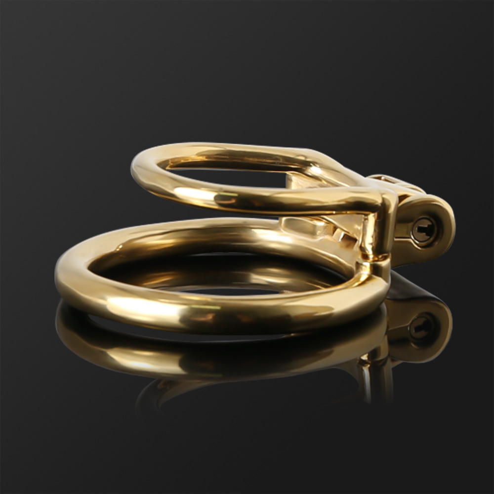 

New Gold Stainless Steel MAMBA-ZERO Male Chastity Device Belt Penis Ring Cock Ring Adult Lock Sex Toys for men