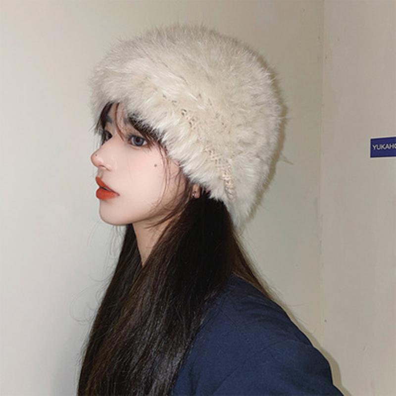 

Berets Plush Women's Warm And Loose Winter Big Head Circumference Knitted Wool Casual Versatile Dome Hair Cold HatBerets BeretsBerets
