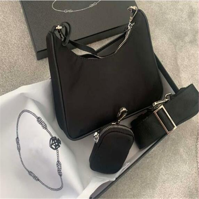 

Womens Evening Bags Nylon Shoulder Bags Nylons Handbags Bestselling Wallet Women Luxury Brand Crossbody Bag Hobo Purses Triad Bags, Black