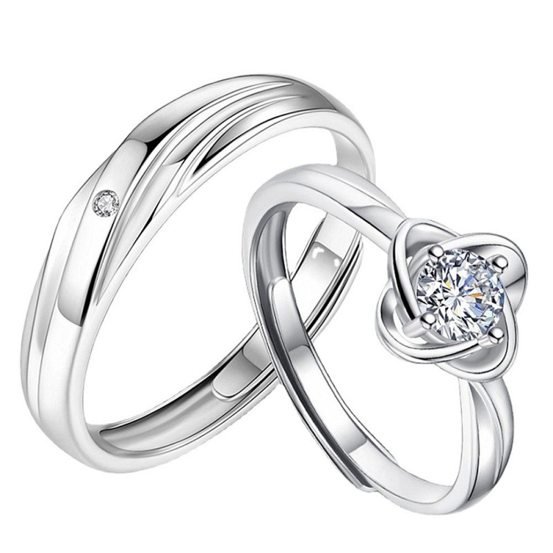 

Korean Version Of love Wedding Diamond Ring Niche Design Proposal Zircon Ring Simulation Diamonds Open Rings