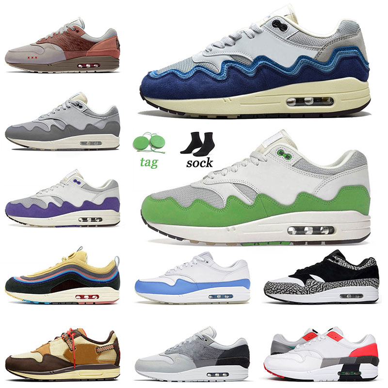 

New Quality Max 1 Running Shoes Patta Monarch Green Amsterdam University Blue Bred Elephant Obsidian Sean Wotherspoon Airmaxs Trainers Snekaers, D35 40-45